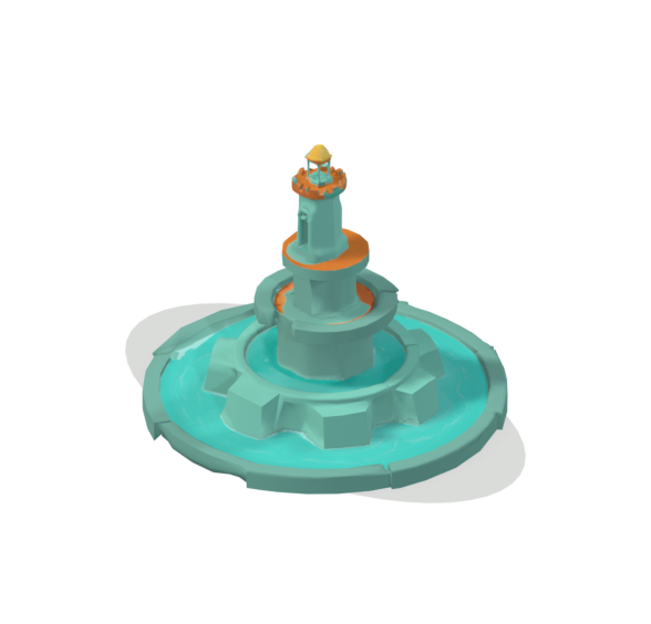 Verdigris fountain